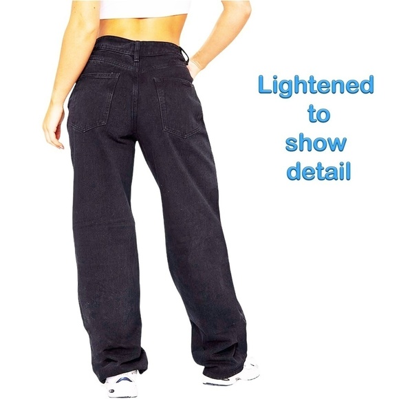 PLT Jeans Dungarees Pants Loose Denim Dipped Back Waistband Relaxed Boyfriend - Picture 5 of 13